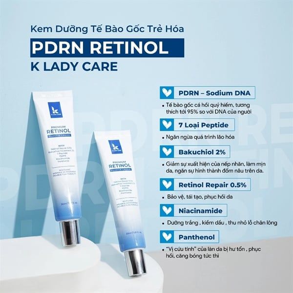 Kem Dưỡng K Lady Care Premium Retinol Elastin Cream Phục Hồi Làn Da 30ml