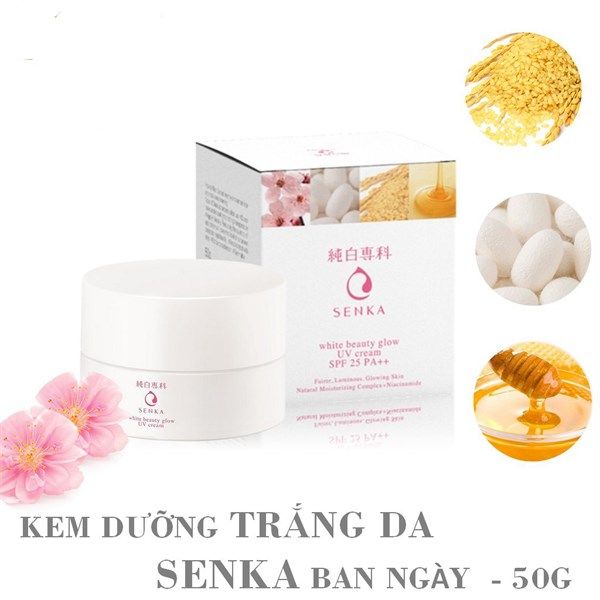 Kem Dưỡng Trắng Da Senka White Beauty Glow Gel Cream 50g