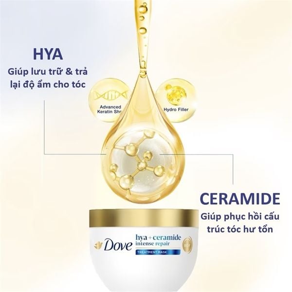 Kem Ủ Dove Phục Hồi Hư Tổn Hyaluronic Acid và Ceramide Hũ 300ml