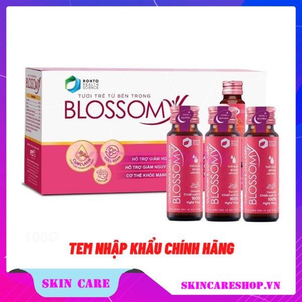 Thực Phẩm Bảo Vệ Sức Khỏe Blossomy Curcumin Collagen Giúp Da Sáng Đẹp Và Dạ Dày Khỏe (Hộp 10 chai x 50ml)