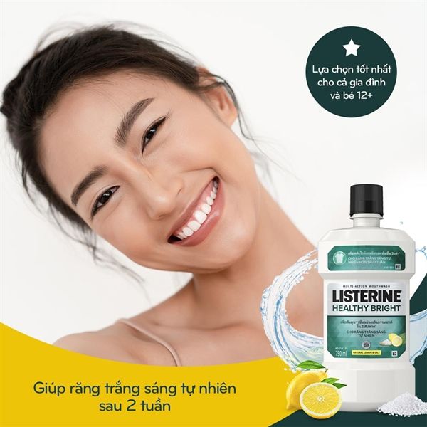 Nước Súc Miệng Listerine Healthy Bright Multi-Action Mouthwash