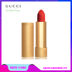 Son Gucci Matte Lipstick - 302 Agatha Orange: màu đỏ cam