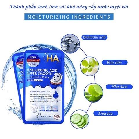 Mặt Nạ Dưỡng Ẩm Maycreate Hyaluronic Acid Moisturizing Mask