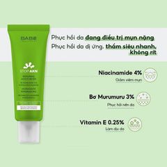 Kem Dưỡng Ẩm Phục Hồi Cho Da Mụn Laboratorios BABE Stop AKN Repairing Moisturiser 50ml