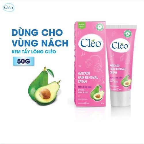 Kem tẩy lông Cleo Avocado Hair Removal Cream Sensitive Skin 50g