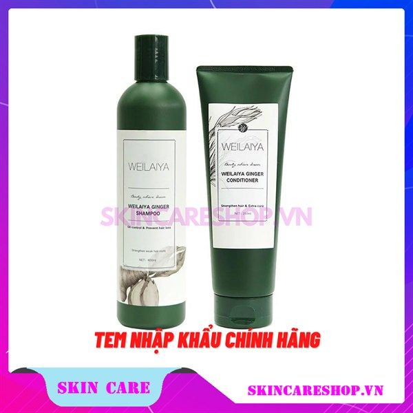 Cặp dầu gội xả gừng Weilaiya Hair Strength Shampoo & Conditioner Ginger (tặng mini size 45k)