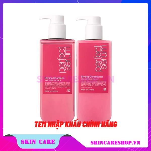 Bộ gội xả mise en scene Perfect Serum Styling Shampoo 530ml