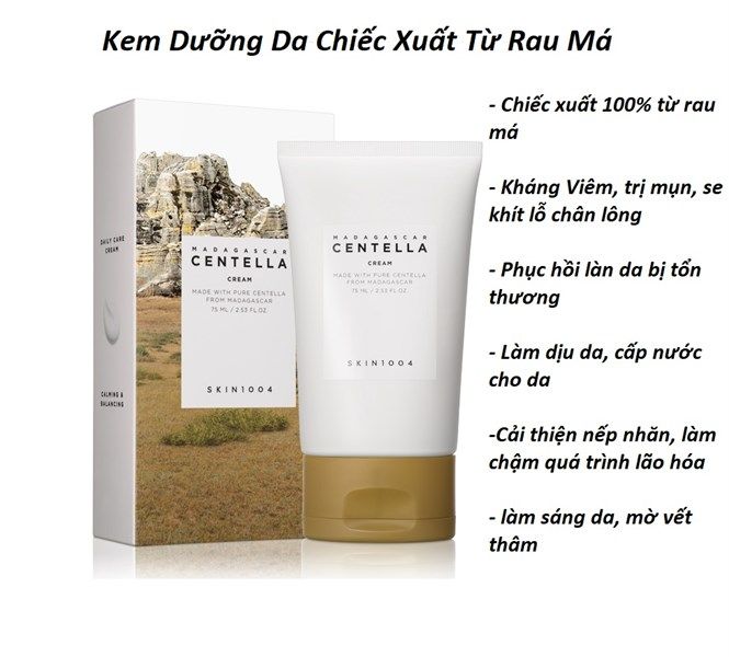 Kem Dưỡng Chiết Xuất Từ Rau Má Giảm Mụn, Phục Hồi Da Skin1004 Madagascar Centella Asiatica 100 Cream 75ml