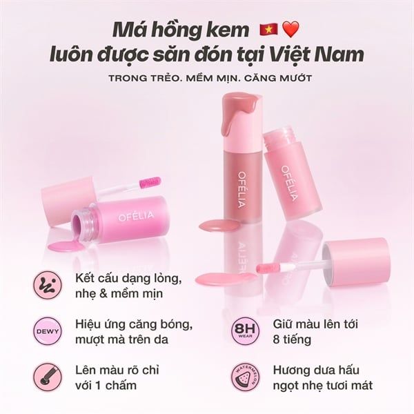 Má Hồng Kem OFÉLIA Lolli Liquid Blush 4.3g