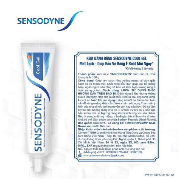 Kem đánh răng Sensodyne Cool Gel 100g