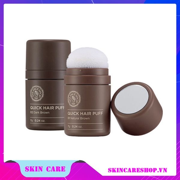Che khuyết điểm tóc The Face Shop Quick Hair Puff 7g - 02 Dark Brown