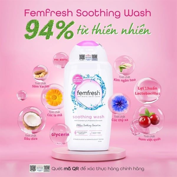 Dung dịch vệ sinh phụ nữ Femfresh Ultimate Care Soothing Wash 250ml