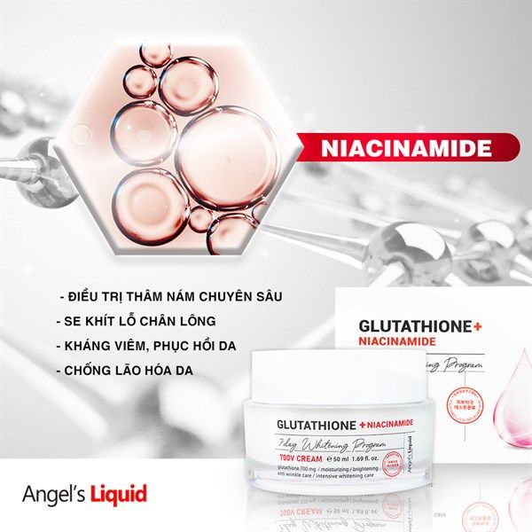 Kem Dưỡng Angel's Liquid Glutathione + Niacinamide 7Day Whitening Program 700 V-Cream 50ml