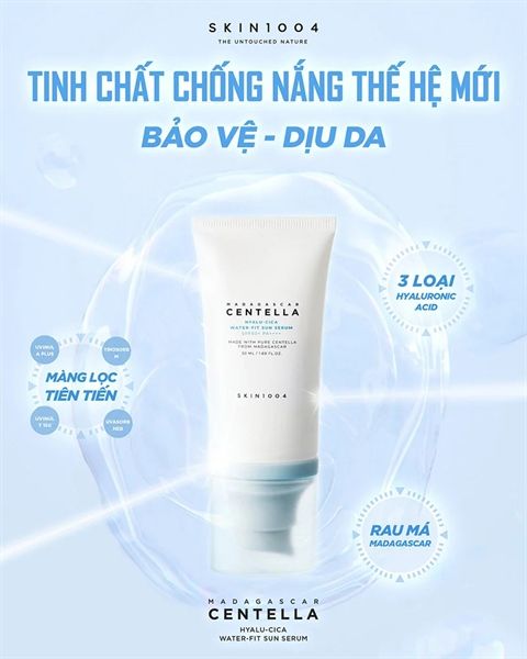 Kem Chống Nắng Dưỡng Ẩm Cho Da Khô Skin1004 Madagascar Centella Hyalu-Cica Water-Fit Sun Serum SPF 50+ PA++++ 50ml