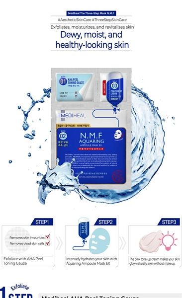 Mặt Nạ Cấp Ẩm 3 Steps Mediheal N.M.F Aquaring Ampoule Mask EX