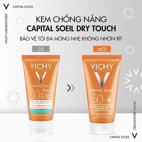Kem Chống Nắng Vichy Capital Soleil Dry Touch Protective Face Fluid SPF50 UVB+UVA 50ml