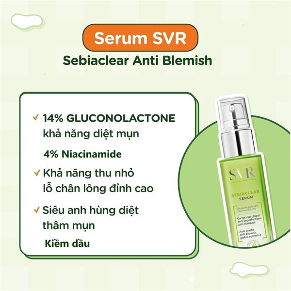 Tinh Chất Giảm Mụn Làm Mờ Thâm Sạm Và Mềm Mịn Da SVR Sebiaclear Serum  30mlTinh Chất Giảm Mụn Làm Mờ Thâm Sạm Và Mềm Mịn Da SVR Sebiaclear Serum –  SKINCARESHOP.VN