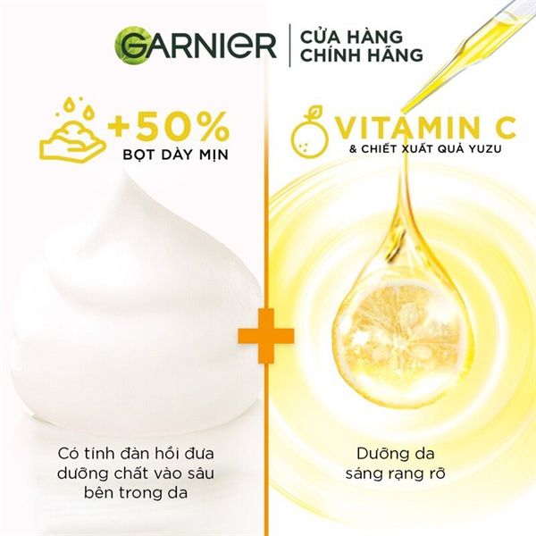 Sữa Rửa Mặt Garnier Light Complete Vitamin C Whip Foam 100ml