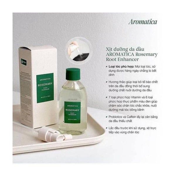 Xịt Dưỡng Tóc Aromatica Rosemary Root Enhancer 100ml