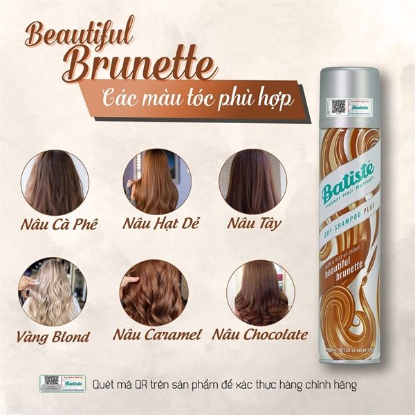 Dầu Gội Khô Batiste Dry Shampoo 200ml