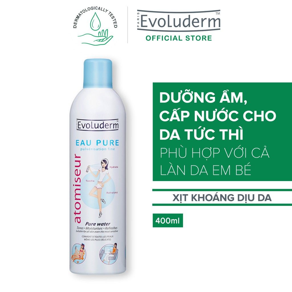 Xịt Khoáng Cấp Ẩm Evoluderm Atomiseur Eau Pure