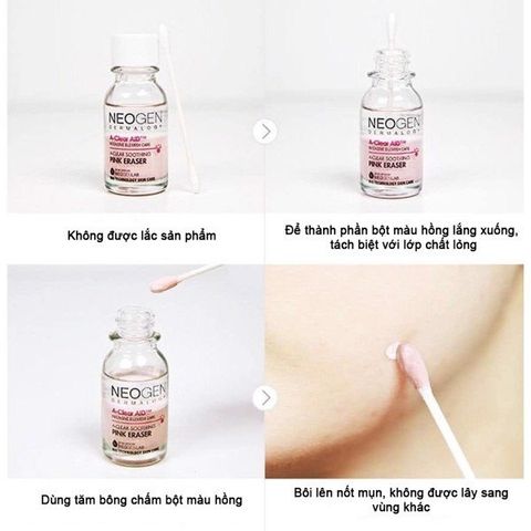 Dung Dịch Chấm Mụn 2 Lớp Neogen Dermalogy A-Clear AID Soothing Pink Eraser 15ml