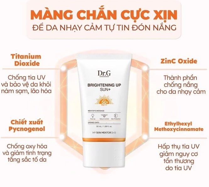 Kem Chống Nắng Nâng Tone Da Dr.G Brightening Up Sun SPF50+ 50ml