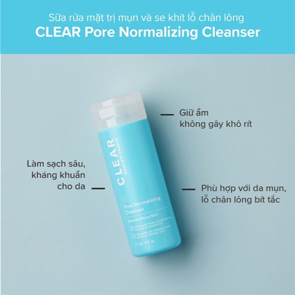 Sữa rửa mặt dạng gel ngăn ngừa mụn Paula’s Choice Clear Pore Normalizing Cleanser 177 ml