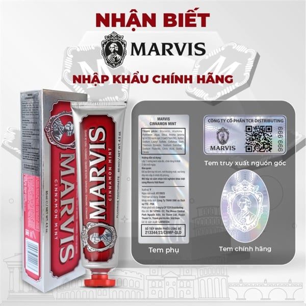 Kem Đánh Răng Marvis Whitening Mint 85ml