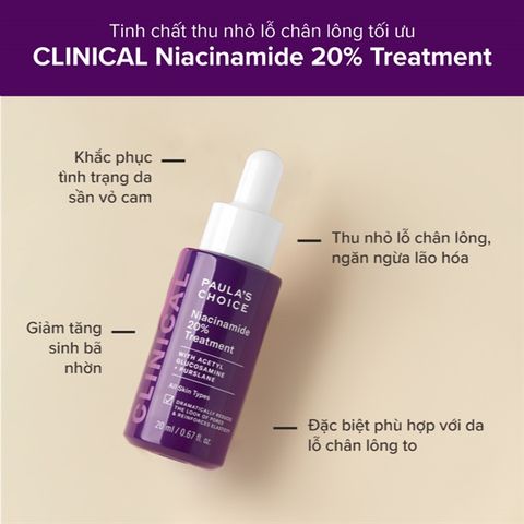 Tinh Chất Dưỡng Da Se Khít Lỗ Chân Lông Paula's Choice Niacinamide 20% Treatment 20ml