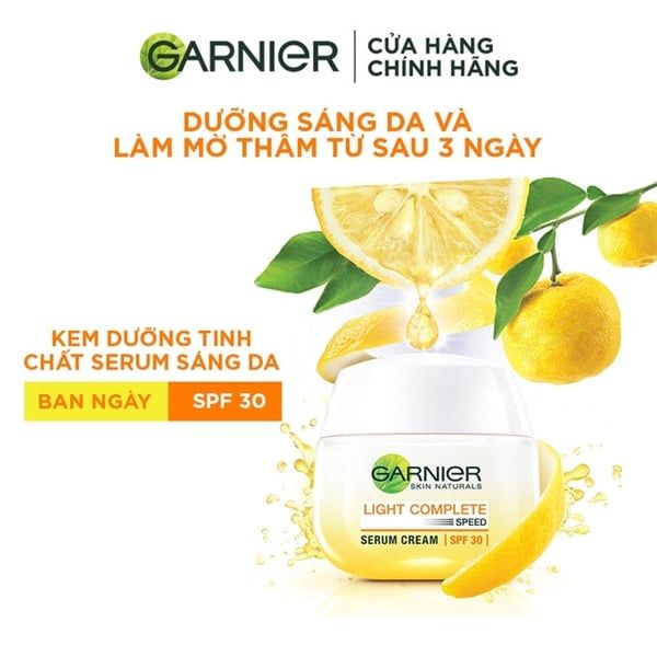 Kem Dưỡng Garnier Light Complete Speed Serum Cream SPF30 18ml