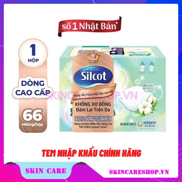 Bông Tẩy Trang Silcot Premium Cao Cấp 66 Miếng/Hộp