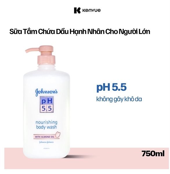Sữa Tắm Johnson's pH 5.5 Nourishing Body Wash Hạnh Nhân 750ml