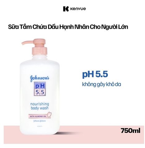 Sữa Tắm Johnson's pH 5.5 Nourishing Body Wash Hạnh Nhân 750ml