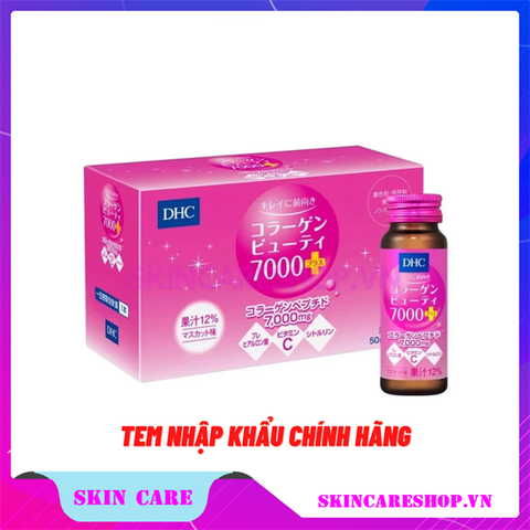 Nước Uống Bổ Sung Collagen DHC Collagen Beauty 7000 Plus (Hộp 10 Chai)