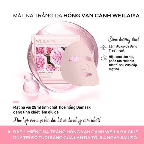 Mặt Nạ Weilaiya Rose Essence Whitening Anti – Aging Facial Mask 28ml
