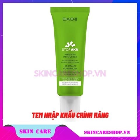 Kem Dưỡng Ẩm Phục Hồi Cho Da Mụn Laboratorios BABE Stop AKN Repairing Moisturiser 50ml