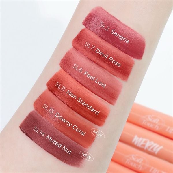 (Peach Fuzz Edition) Son Kem Lì Merzy Soft Touch Lip Tint