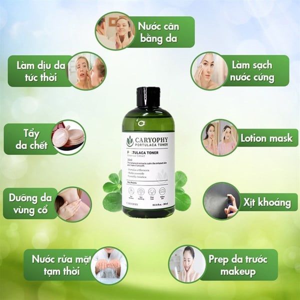 Nước hoa hồng làm giảm mụn và ngăn ngừa mụn Caryophy Portulaca Toner 300ml