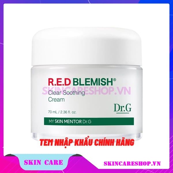 Kem Dưỡng Dr.G Red Blemish Clear Soothing Cream Cho Da Mụn 70ml
