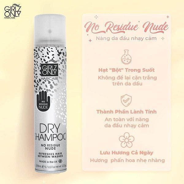 Dầu Gội Khô Girlz Only 200ml