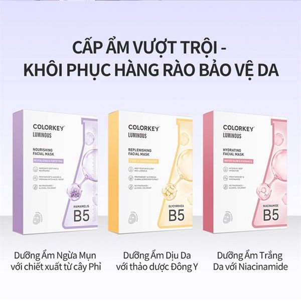 Hộp 10 Mặt Nạ Colorkey Luminous B5 Facial Mask 25ml