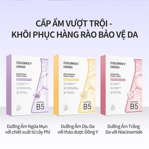 Hộp 10 Mặt Nạ Colorkey Luminous B5 Facial Mask 25ml