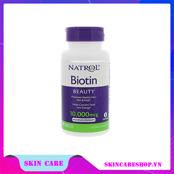 Viên uống ngăn rụng tóc, mọc tóc Biotin 10.000mcg Natrol