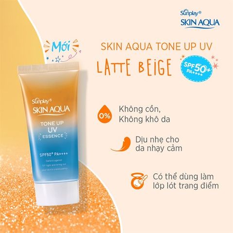 Kem Chống Nắng Sunplay Skin Aqua Hiệu Chỉnh Sắc Da Tone Up UV Latte Beige SPF50+ PA++++ 50g