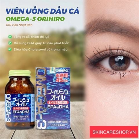 Viên Uống Dầu Cá Omega-3 Orihiro Hỗ Trợ Tim Mạch 180 Viên