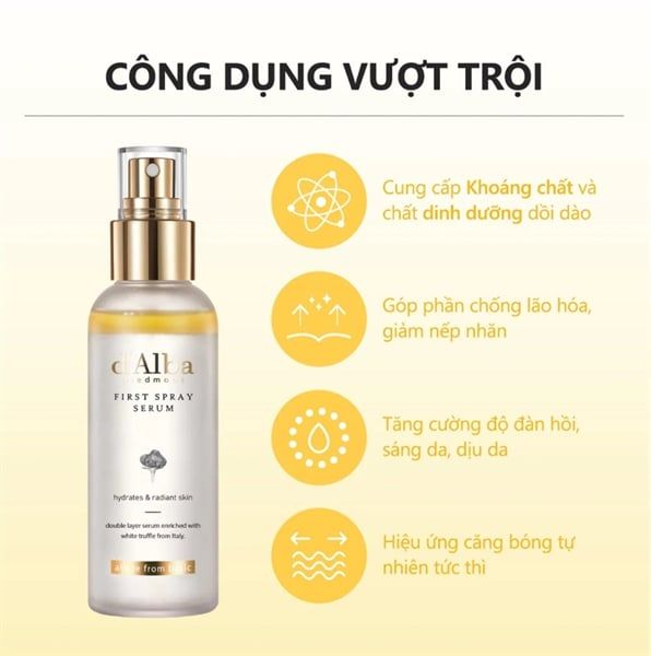 Serum Dạng Xịt d’Alba First Spray Serum Cấp Ẩm, Làm Căng Bóng Da 100ml