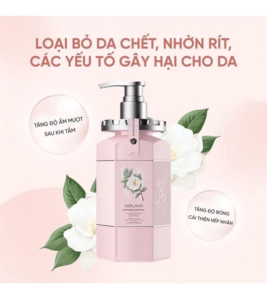 Sữa Tắm Trắng Da Hoa Trà Weilaiya Niacinamide Shower Gel 450ml