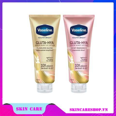 Sữa dưỡng thể Vaseline Healthy Bright Glutathione HYA Serum Burst Lotion 10X 300ml