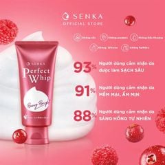 Sữa Rửa Mặt Làm Sạch Sâu, Sáng Hồng Senka Perfect Whip Berry Bright